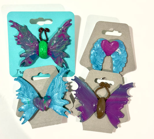 Winged Polymer Clay Pins