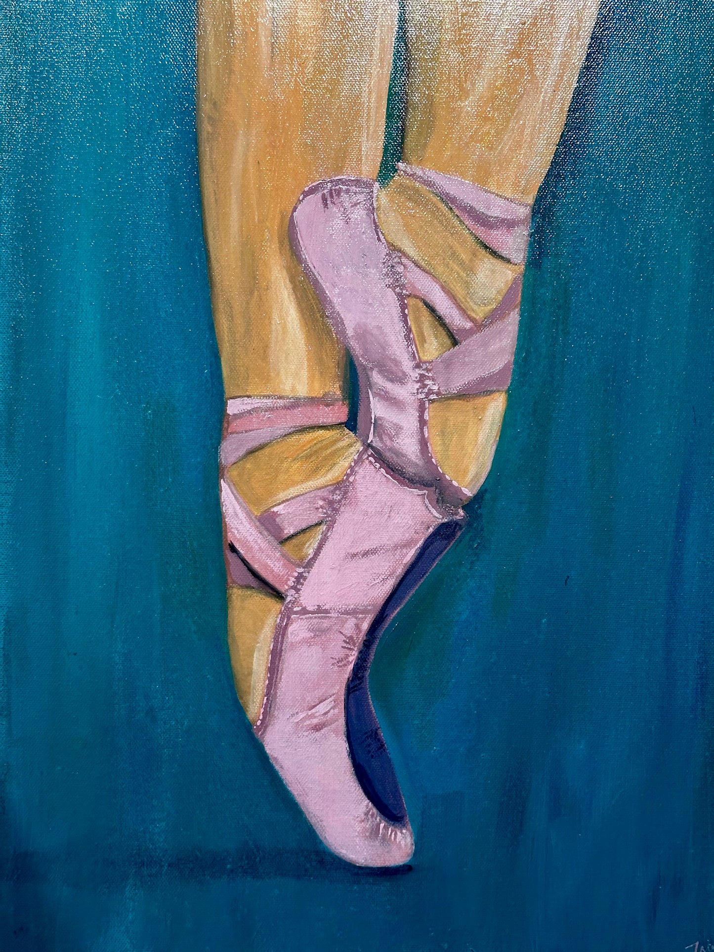 14x18” Feet on Pointe Acrylic Painting