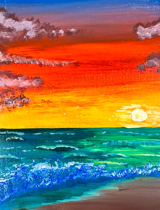 Bright Sunset - Acrylic Painting
