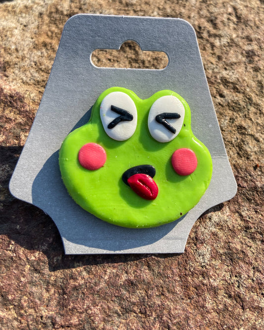 Funny Face Frog Pins